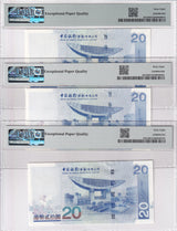 Hong Kong LOT 3;20 Dollars 2006 P 335 c Superb Gem UNC PMG 68 EPQ