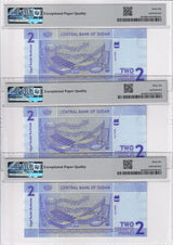Sudan LOT 3; 2 Pounds 2006 P 65 a Gem UNC PMG 66 EPQ