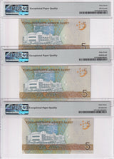 Turkmenistan LOT 3; 5 Manat 2017 Commemorative P 37 Superb Gem UNC PMG 67 EPQ