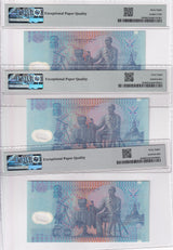Thailand LOT 3; 50 Baht ND 1997 Polymer P 102 Superb Gem UNC PMG 68 EPQ