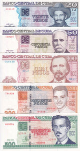 Central America SET 5 UNC 20 500 100 200 500 Pesos 2024-2026 P 127 128 -131