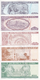 Central America SET 5 UNC 20 500 100 200 500 Pesos 2024-2026 P 127 128 -131