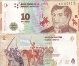 Argentina 10 Pesos ND 2016 P 360 UNC, General Manuel Belgrano