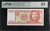 Central America 3 Pesos 2004 P 127 a NICE 5454 CHE Guevara Superb Gem PMG 67 EPQ