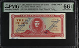 Central America 3 Pesos 1988 P 107s2 Specimen CHE Guevara GEM UNC PMG 66 EPQ