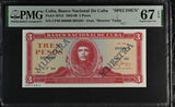 Central America 3 Pesos 1986 P 107s2 Specimen CHE Guevara Superb GEM UNC PMG 67 EPQ
