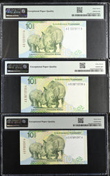 South Africa LOT 3; 10 Rand ND 2023 P 148 a Superb Gem UNC PMG 67 EPQ