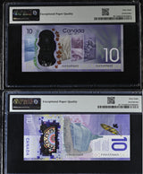 Canada Set 2; 10 Dollars 2017 - 2018 P 112 P 113 Superb Gem UNC PMG 68 EPQ
