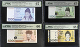 South Korea Set 4; 100-50000 Won ND 2009 P 54-57 Superb Gem UNC PMG 66 67 68 EPQ