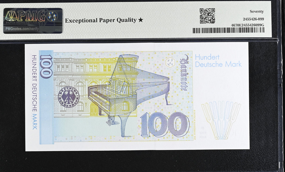 Germany 100 Deutsche Mark 1996 P 46 Superb Gem UNC PMG 70 EPQ Extra Star TOP POP