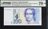 Germany 100 Deutsche Mark 1996 P 46 Superb Gem UNC PMG 70 EPQ Extra Star TOP POP