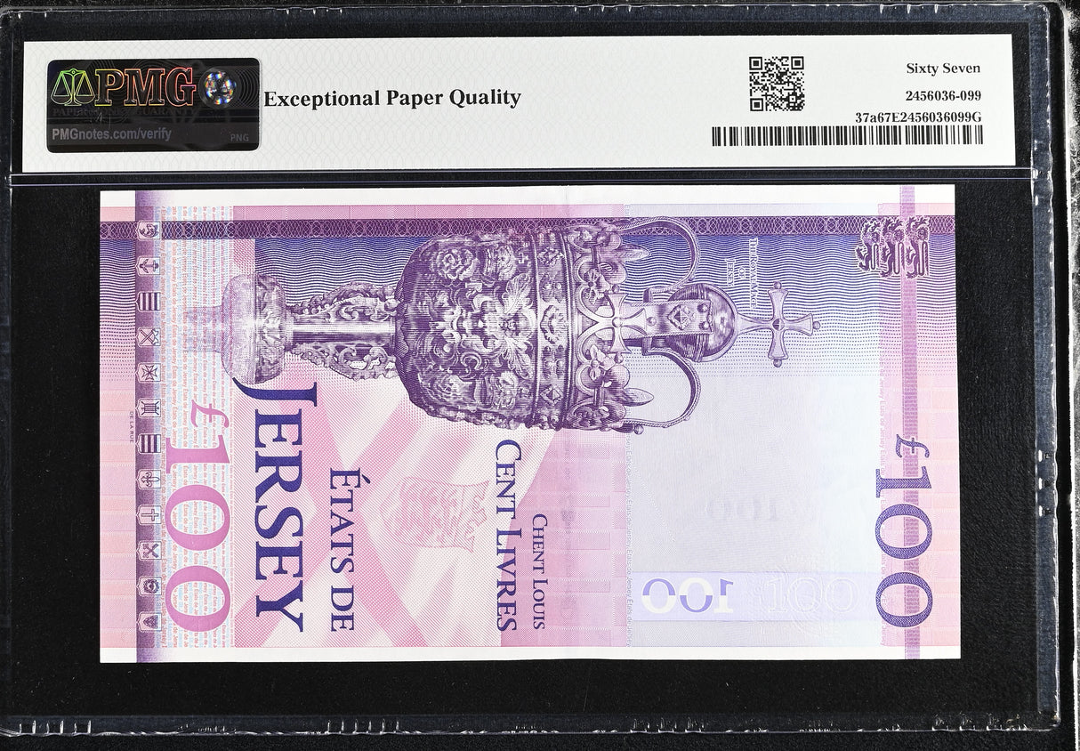 Jersey 100 Pounds 2012 P 37 a Commemorative Superb Gem UNC PMG 67 EPQ PNB