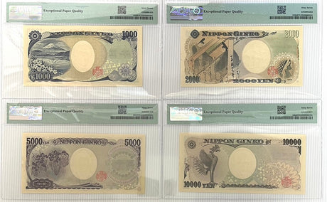Japan Set 4; 1000 2000 -10000 Yen ND 2004 P 103 104 -P 106 Superb Gem PMG 67 EPQ