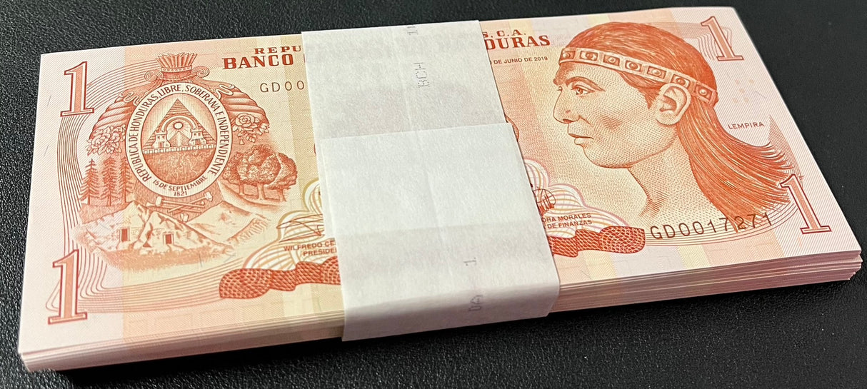 Honduras 1 Lempira 2019 P 96 UNC LOT 100 PCS