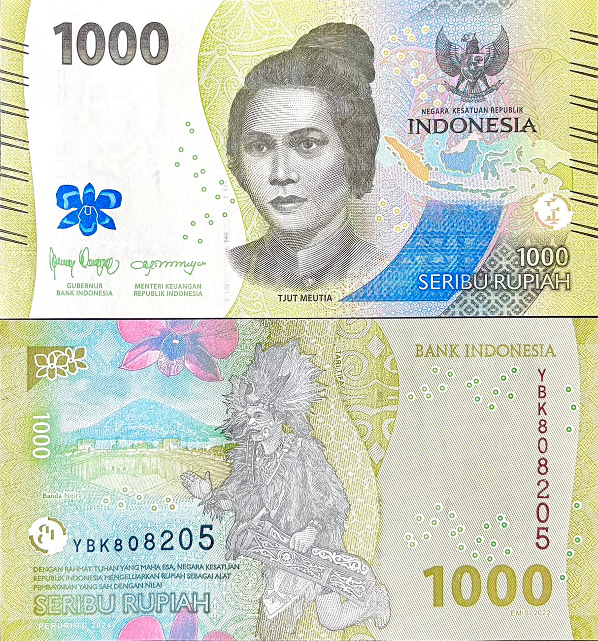Indonesia 1000 Rupiah Random Year P 162 UNC