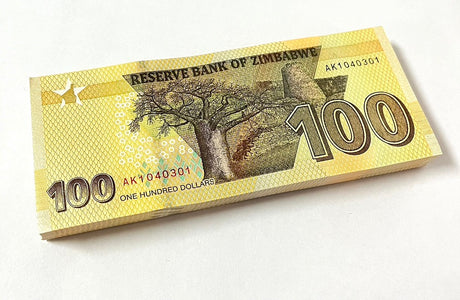 Zimbabwe 100 Dollars 2020 / 2022 P 106 UNC Lot 100 Pcs 1 Bundle