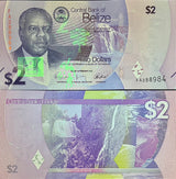 Belize set 6 UNC 2 5 10 20 50 100 Dollars 2025 P 73 74 75 76 77 78 NEW