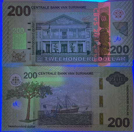 Suriname SET 2 UNC 200 500 Dollars 2024 P New Denomination UNC
