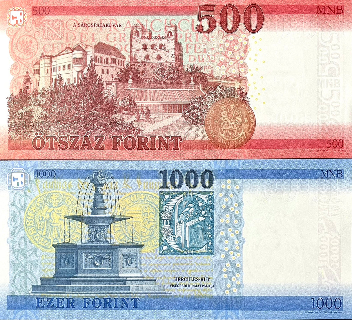 Hungary Set 2 PCS 500 1000 Forint 2022 2023 P 202 P 203 UNC