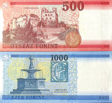 Hungary Set 2 PCS 500 1000 Forint 2022 2023 P 202 P 203 UNC