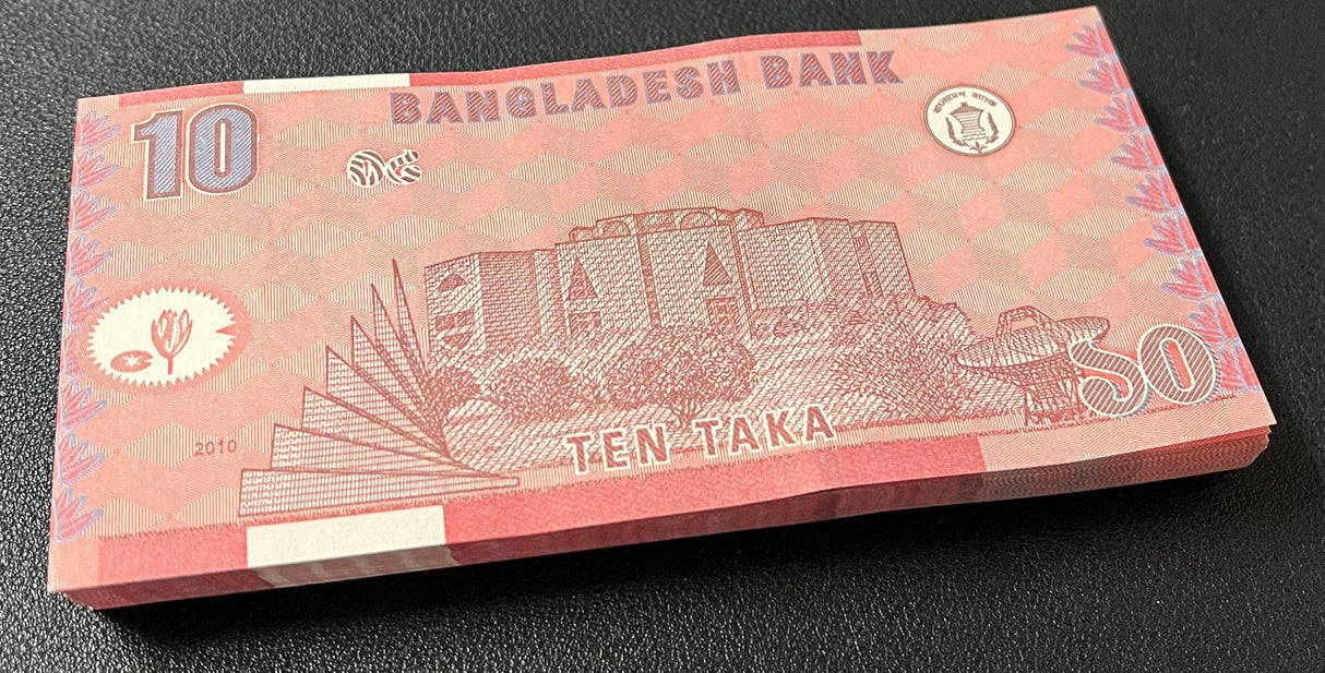 Bangladesh 10 Taka 2010 Mosque P 47 UNC LOT 10 PCS