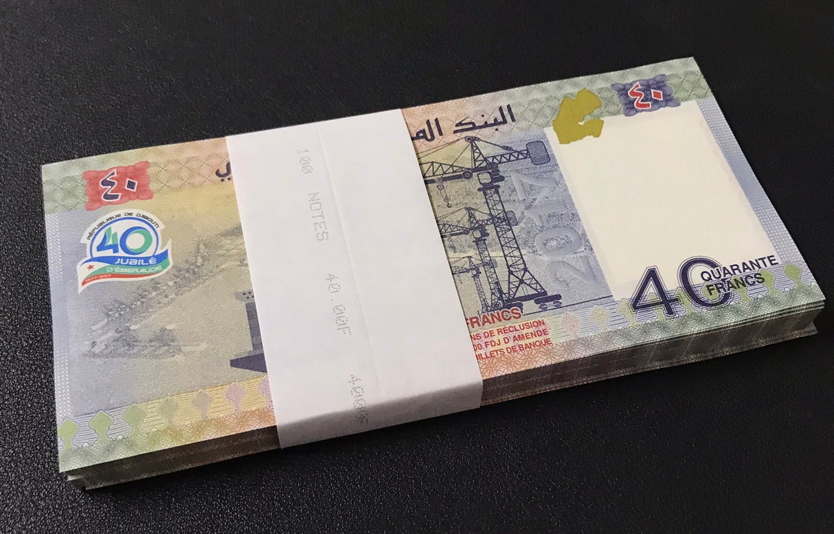 Djibouti 40 Francs 2017 P 46 Commemorative UNC LOT 100 PCS 1 Bundle