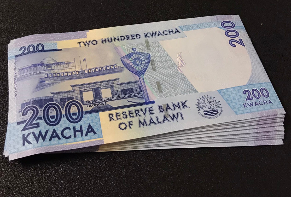 Malawi 200 Kwacha 2024 P 64A UNC LOT 50 PCS 1/2 Bundle