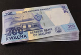 Malawi 200 Kwacha 2024 P 64A UNC LOT 50 PCS 1/2 Bundle