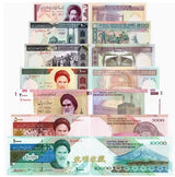 Middle East Set 7 UNC 100 200 500 1000 2000 5000 10000 Rials P 136-143-146