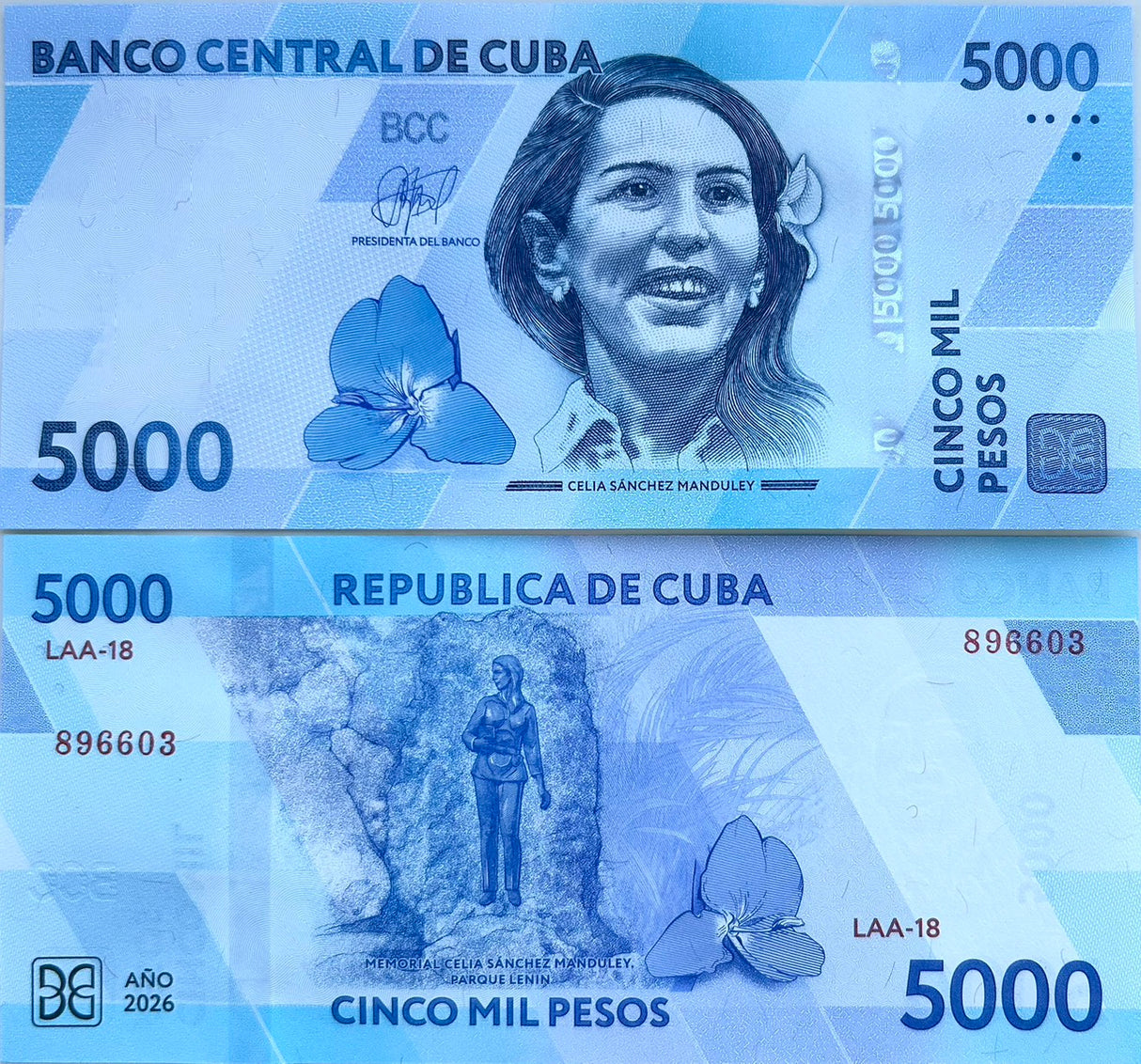 Central America 5000 Pesos 2026 P W146 NEW Manduley Parque Lenin UNC