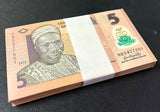 Nigeria 5 Naira 2025 P 38 Polymer UNC LOT 100 PCS 1 Bundle
