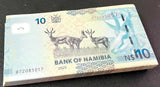 Namibia 10 Dollars 2025 P 16 c New Sign UNC LOT 100 Pcs 1 BUNDLE