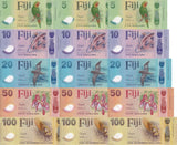 Fiji SET 5 X LOT 3 = 15 UNC 5 10 20 50 100 Dollars 2026 2025 P NEW Polymer Design