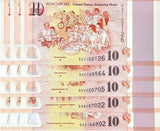 Singapore SET 5 X LOT 3=15 UNC 10 Dollars 2015 Commemorative P 56 57 58 56 60