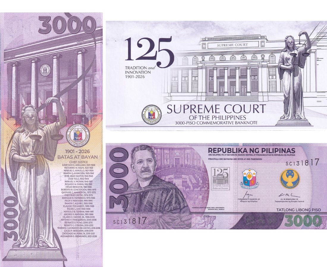 Philippines 3000 Pesos 2026 Commemorative 125th P 242 NEW UNC ,Justice W/Folder