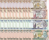 Zambia Set 4 X Lot 10 = 40 UNC 2 5 10 20 Kwacha 1980 - 1991 P 24 25 26 27