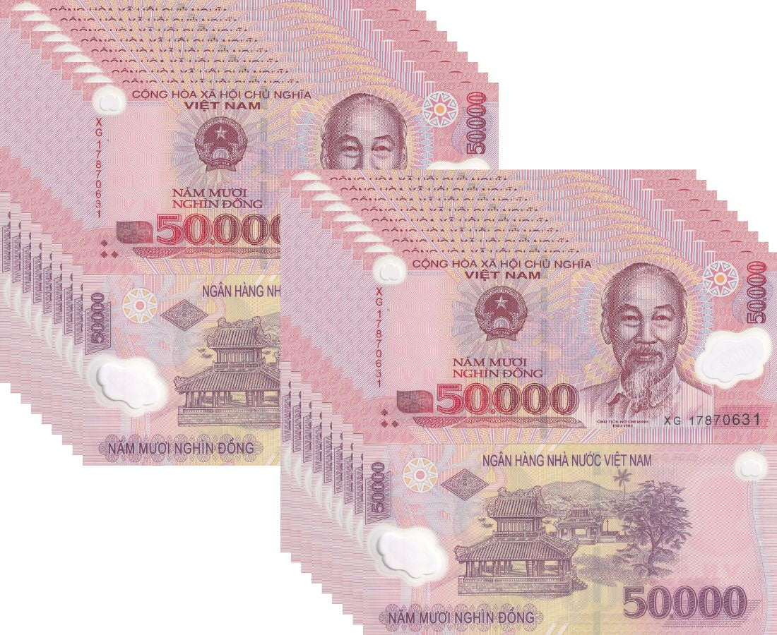 Vietnam 50000 Dong Mixed Year Polymer P 121 UNC LOT 20 PCS 1/5 BUNDLE