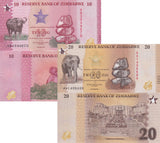 Zimbabwe SET 2 UNC 10 20 Zig 2026 P 115 116 New Family Design