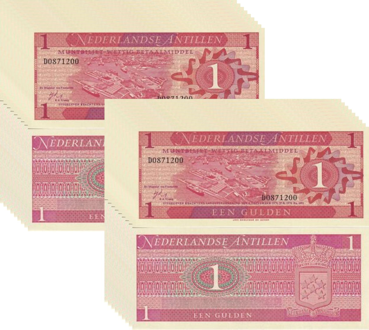 Netherlands Antilles 1 Gulden 1970 P 20 UNC LOT 20 PCS