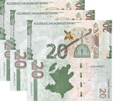 Azerbaijan 20 Manat 2021 P 41 UNC LOT 3 PCS