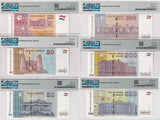 Tajikistan Set 6; 10 20-500 Som 2022 P21 22 24-27 Superb UNC PMG 66 67 68 EPQ