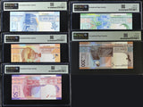 Aruba Set 5; 10 25-100 200 Florins 2019 P 21-25 Superb Gem UNC PMG 66 67 EPQ