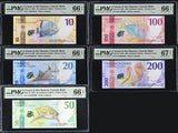 Curacao Set 5; 10 20 50 100 200 Gulden 2025 P 1 2-5 Superb Gem UNC PMG 66 67 EPQ
