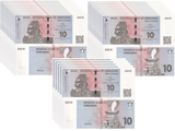 Zimbabwe 10 ZiG 2024 P NEW GOLD Back Reserve with QR Code Lot 25 UNC 1/4 BUNDLE