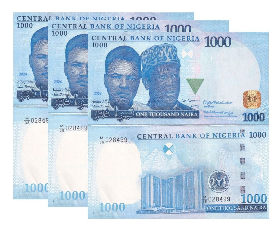 Nigeria 1000 Naira 2024 P 49 New Design UNC LOT 3 PCS