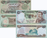 Iraq SET 2 UNC 25 Dinars ND 1981 1986 P 72 73 Saddam Horse