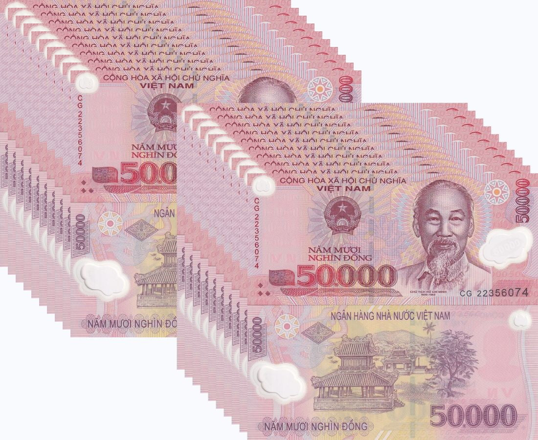 Vietnam 50000 Dong Mixed Year Polymer P 121 UNC LOT 20 PCS 1/5 BUNDLE
