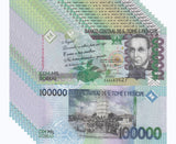 Saint Thomas & Prince 100000 Dobras 2013 P 69 c UNC LOT 10 PCS