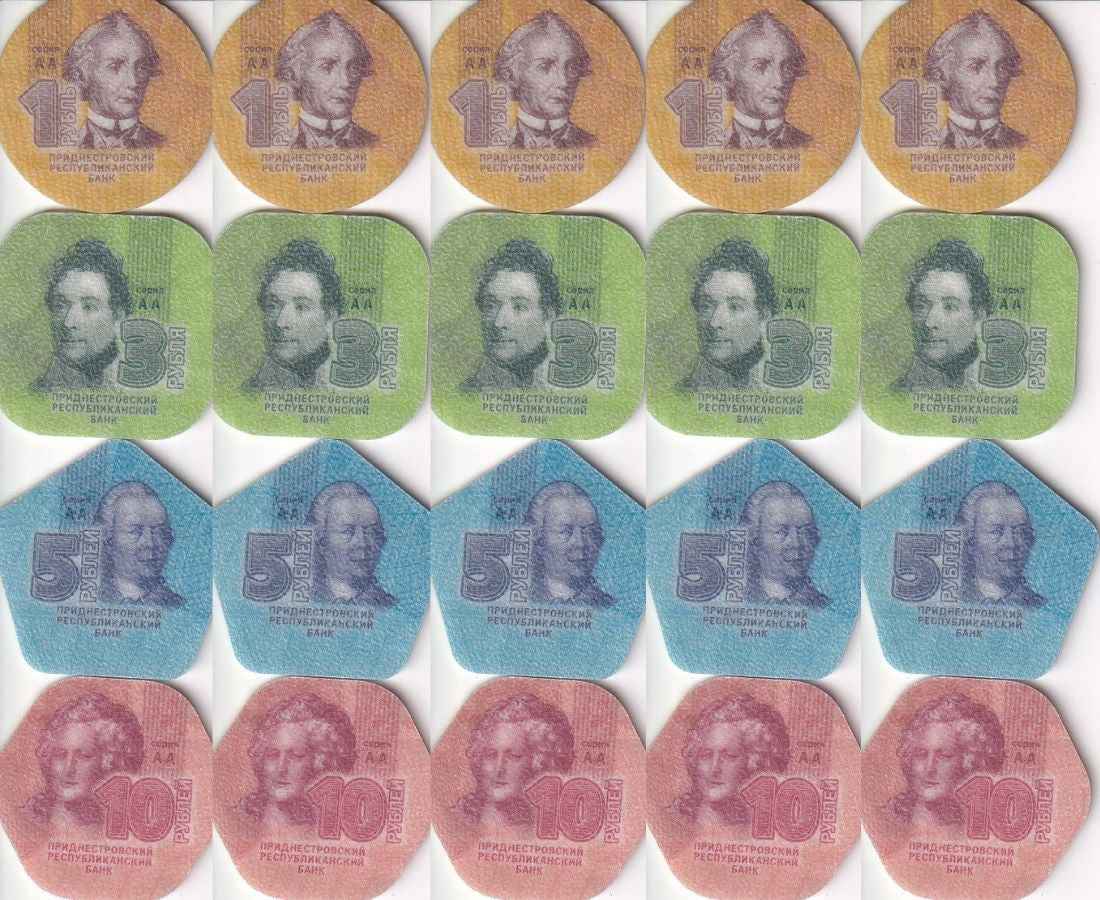 Transnistria Set 4 x 5 Lots = 20 Coins 1 3 5 10 Rubles 2014 Plastic UNC