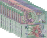 Suriname 10 Gulden 2000 P 147 UNC LOT 10 PCS